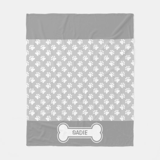 Grijze en witte honden en bonen met naam fleece deken (Voorkant)
