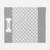 Grijze en witte honden en bonen met naam fleece deken (Voorkant (Horizontaal))