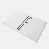 Grijze en witte Initiaal Letter Monogrammed Plain Deurmat (Schuin)