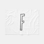 Grijze en witte Initiaal Letter Monogrammed Plain Fleece Deken (Voorkant (Horizontaal))