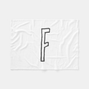 Grijze en witte Initiaal Letter Monogrammed Plain Fleece Deken