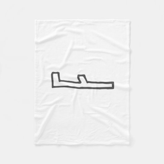 Grijze en witte Initiaal Letter Monogrammed Plain Fleece Deken (Voorkant)