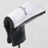 Grijze en witte Initiaal Letter Monogrammed Plain Golfheadcover (3/4 voorkant)
