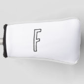 Grijze en witte Initiaal Letter Monogrammed Plain Golfheadcover (Voorkant)