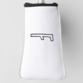 Grijze en witte Initiaal Letter Monogrammed Plain Golfheadcover (Draai 90)
