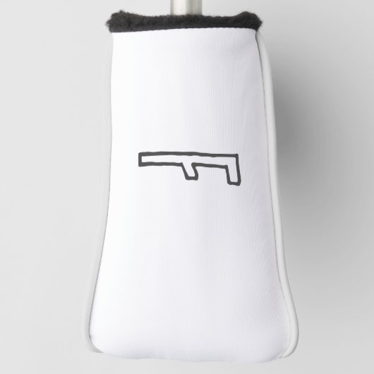 Grijze en witte Initiaal Letter Monogrammed Plain Golfheadcover (Draai 90)