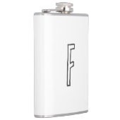 Grijze en witte Initiaal Letter Monogrammed Plain Heupfles (Rechts)