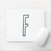 Grijze en witte Initiaal Letter Monogrammed Plain Muismat (Met muis)