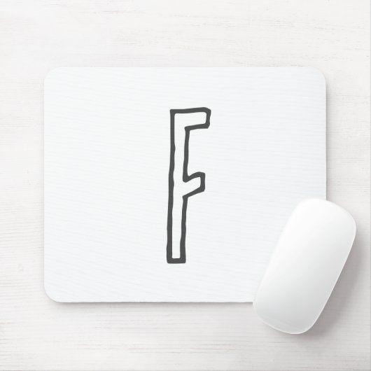 Grijze en witte Initiaal Letter Monogrammed Plain Muismat (Met muis)