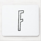 Grijze en witte Initiaal Letter Monogrammed Plain Muismat (Voorkant)