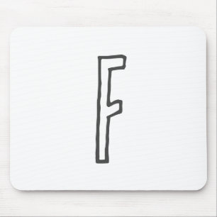 Grijze en witte Initiaal Letter Monogrammed Plain Muismat