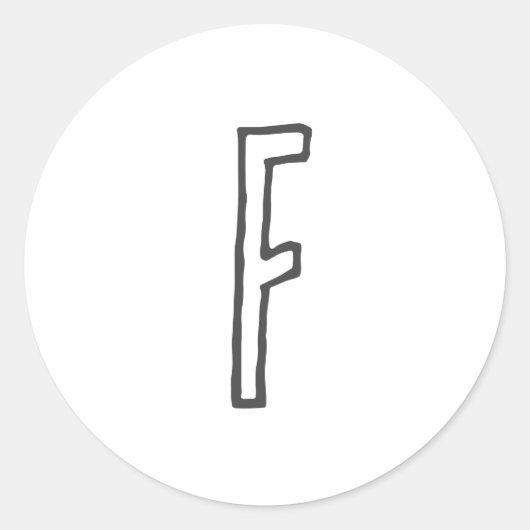 Grijze en witte Initiaal Letter Monogrammed Plain Ronde Sticker (Voorkant)