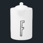 Grijze en witte Initiaal Letter Monogrammed Plain Theepot<br><div class="desc">Het is heel eenvoudig,  esthetisch en aantrekkelijk.</div>