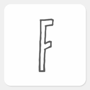 Grijze en witte Initiaal Letter Monogrammed Plain Vierkante Sticker