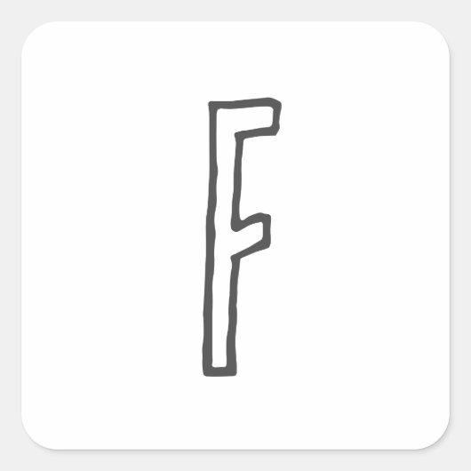 Grijze en witte Initiaal Letter Monogrammed Plain Vierkante Sticker (Voorkant)