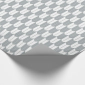 Grijze en witte Japanse yagasuri Pattern Gift Wrap Cadeaupapier (Hoek)