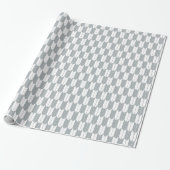 Grijze en witte Japanse yagasuri Pattern Gift Wrap Cadeaupapier (Uitgerold)