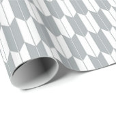 Grijze en witte Japanse yagasuri Pattern Gift Wrap Cadeaupapier (Rol Hoek)