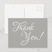 Grijze en witte kalligrafie Hartelijk dank Briefkaart (Voorkant / Achterkant)