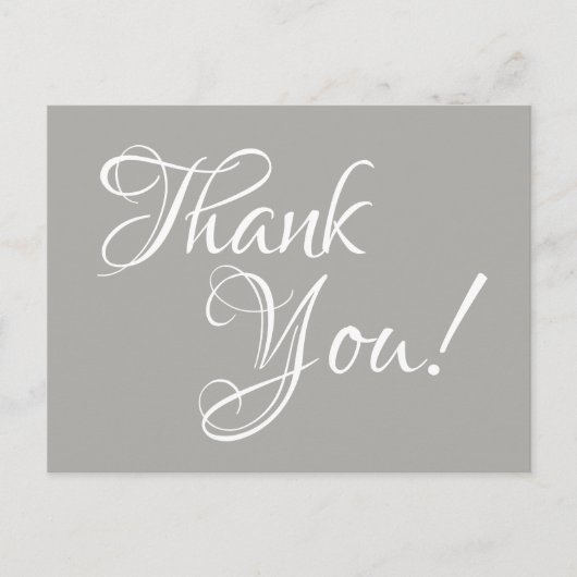 Grijze en witte kalligrafie Hartelijk dank Briefkaart (Voorkant)