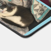 Grijze en witte kat bureaumat (Hoek)