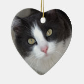  grijze en witte kat keramisch ornament (Rechts)