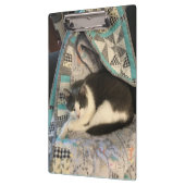 Grijze en witte kat klembord (Links)