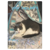 Grijze en witte kat klembord (Achterkant)