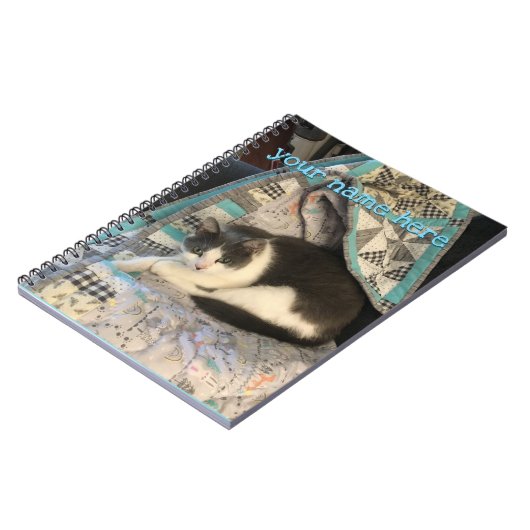 Grijze en witte kat notitieboek (Linkerzijde)