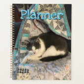Grijze en witte kat planner (Voorkant)