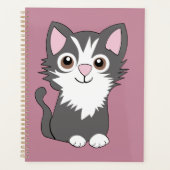 Grijze en witte kat planner (Voorkant)