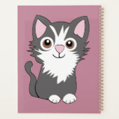 Grijze en witte kat planner (Achterkant)