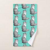 Grijze en witte katten Draaidoekset Bad Handdoek (Handdoek)