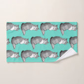 Grijze en witte katten Draaidoekset Bad Handdoek (Handdoek)