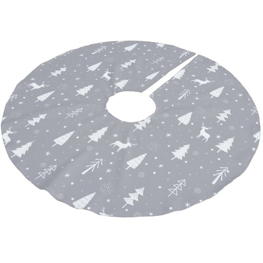 Grijze en witte kerst kerstboom rok (Gekanteld)