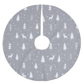 Grijze en witte kerst kerstboom rok (Voorkant)