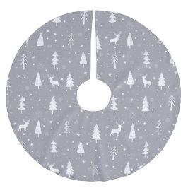 Grijze en witte kerst kerstboom rok