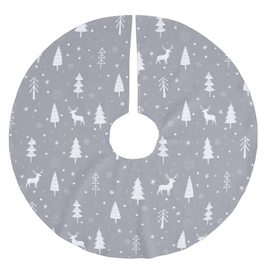 Grijze en witte kerst kerstboom rok (Voorkant)