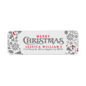 Grijze en witte kerstkreet & tekstontwerp etiket (Voorkant)