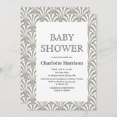  grijze en witte kunst Deco Fans Baby shower Kaart (Voorkant / Achterkant)