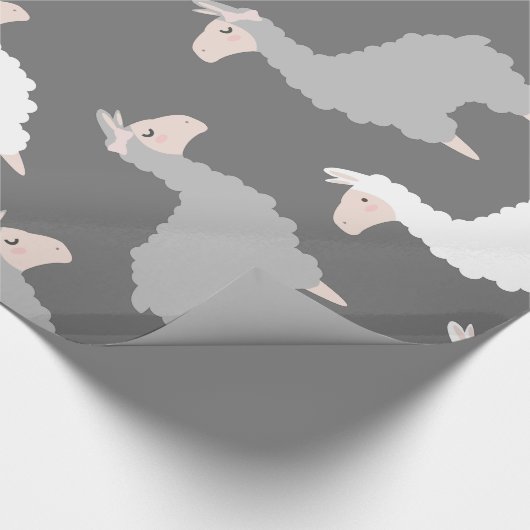 Grijze en witte lam cadeaupapier (Hoek)