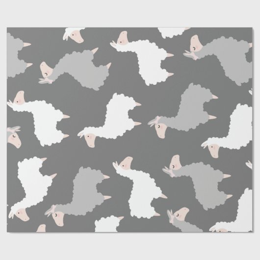 Grijze en witte lam cadeaupapier (Vlak)