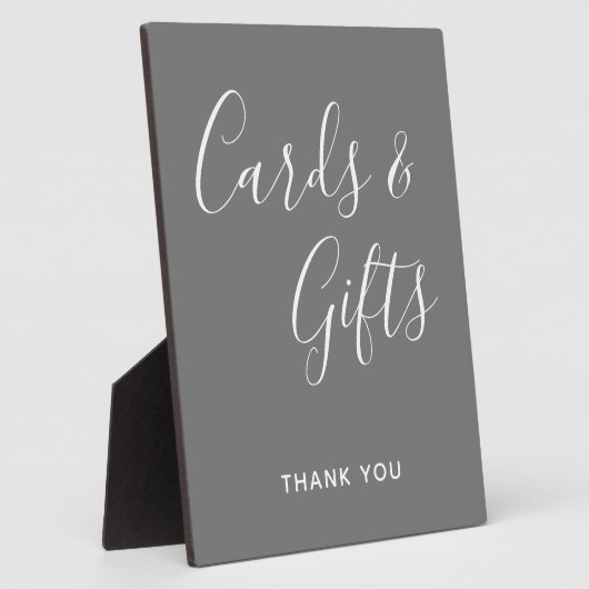 Grijze en witte legante Kaarten voor kalligrafie Fotoplaat (Zijkant)