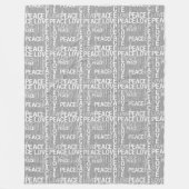 Grijze en witte liefde fleece deken (Voorkant)