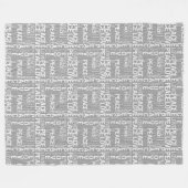 Grijze en witte liefde fleece deken (Voorkant (Horizontaal))