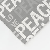 Grijze en witte liefde fleece deken (Hoek)