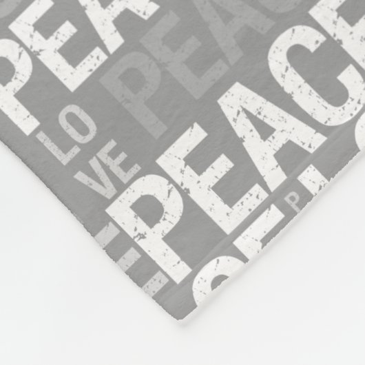 Grijze en witte liefde fleece deken (Hoek)