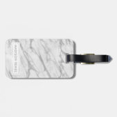 Grijze en witte marmer Stone Persoonlijke naam Bagagelabel (Achterkant horizontaal)