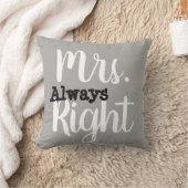 Grijze en witte mevrouw Right Wife/Vriendin Kussen (Deken)