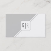 Grijze en witte moderne monogram geometrisch visitekaartje (Voorkant)